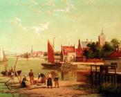 科内利斯克里斯蒂安Dommelshuizen - Dommersen William On The River Amstel Amsterdam Holland